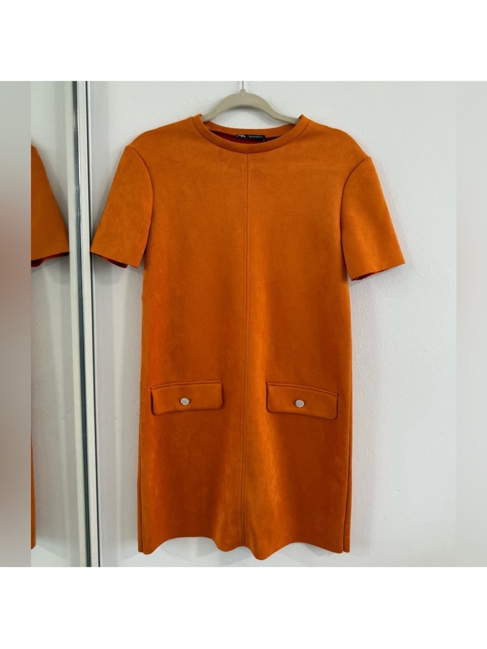 Zara Mini Shift Dress in Burnt Orange - Picture 3 of 4